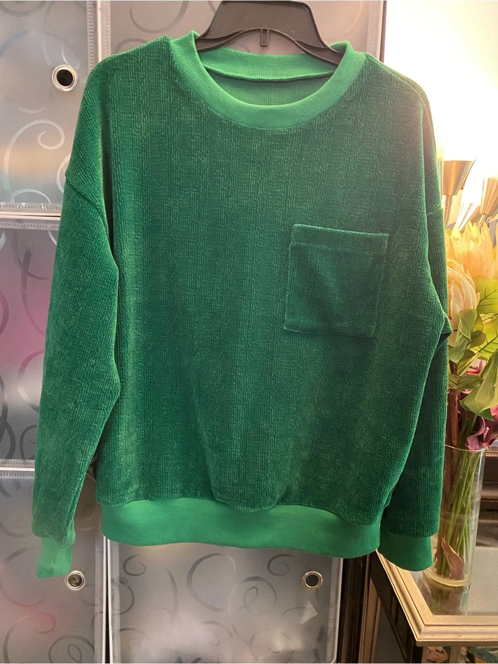 NWOT, Duo Green Knit Women's Sweater Top and Pants Set - Cozy Outfit